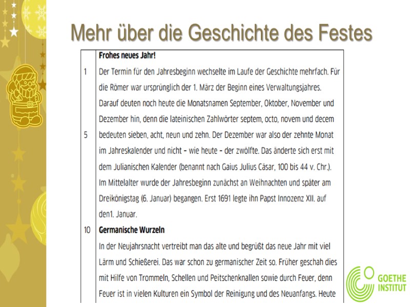Mehr über die Geschichte des Festes